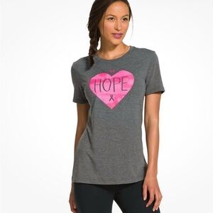 Under Armour Women's Vintage Breast Cancer Hope Tee with Pink Heart Medium